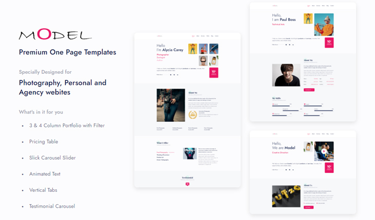 Model - Modern HTML5 One Page Template
